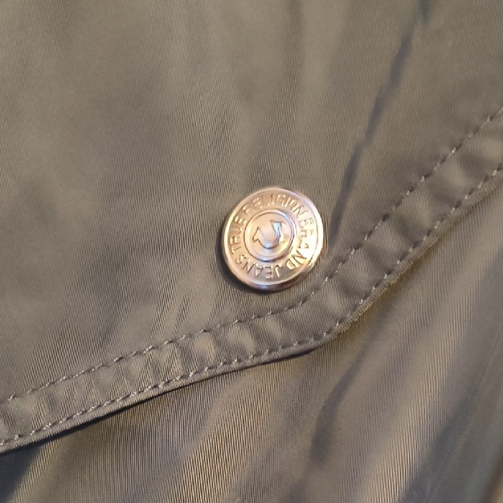 True Religion Women’s Long Bomber Jacket - Balsam Green - Size S - Picture 8 of 12